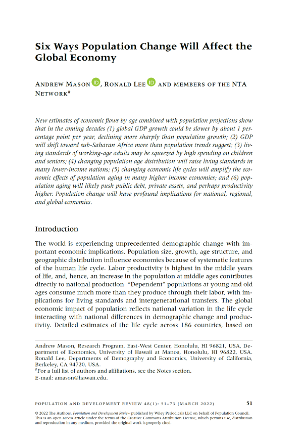 [Six Ways Population Change Will Affect The Global Economy]